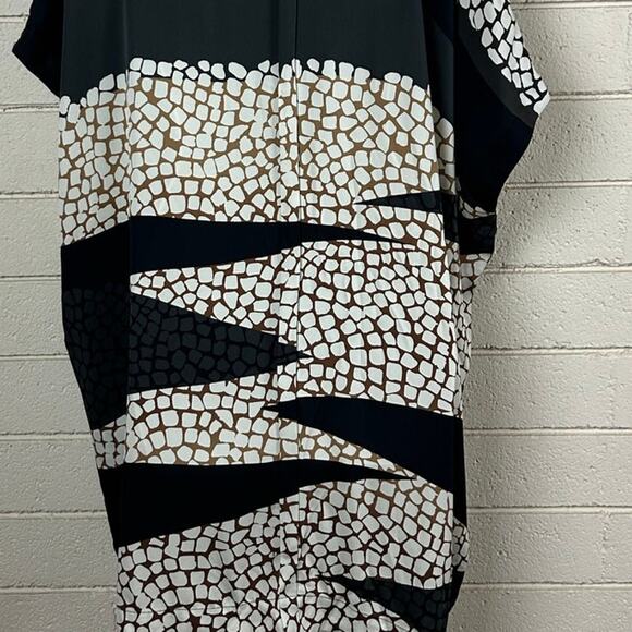 Diane Von Furstenberg | "Squaretan' Silk Crepe Dress in Multi Crackle si… - Picture 5 of 8